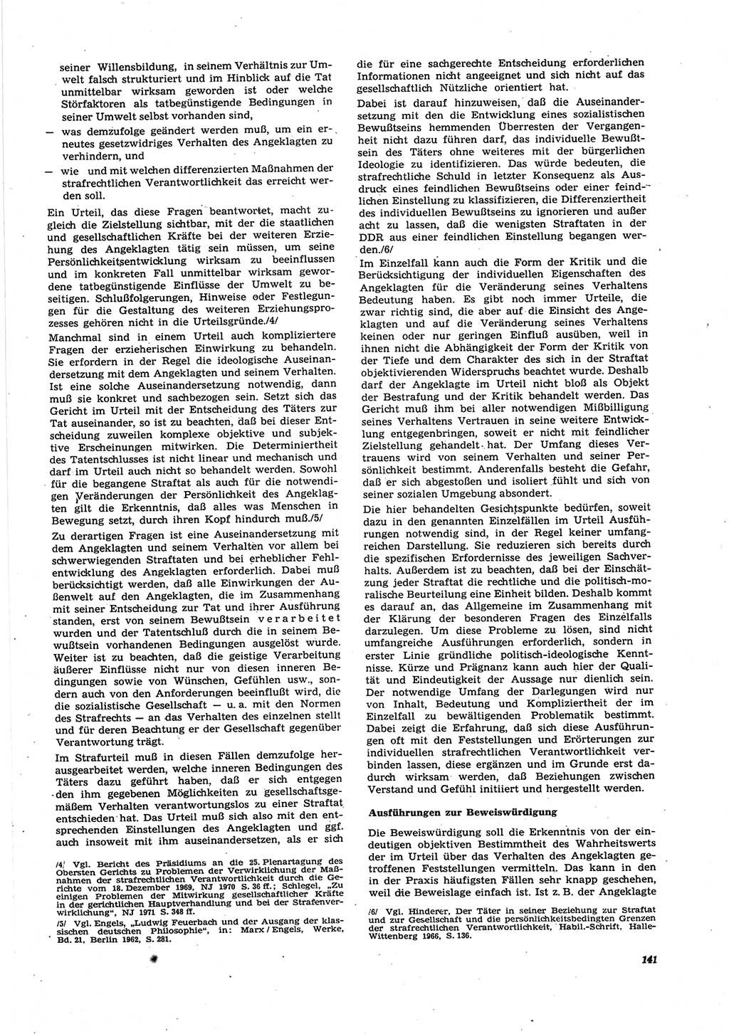 Neue Justiz (NJ), Zeitschrift für Recht und Rechtswissenschaft [Deutsche Demokratische Republik (DDR)], 27. Jahrgang 1973, Seite 141 (NJ DDR 1973, S. 141)