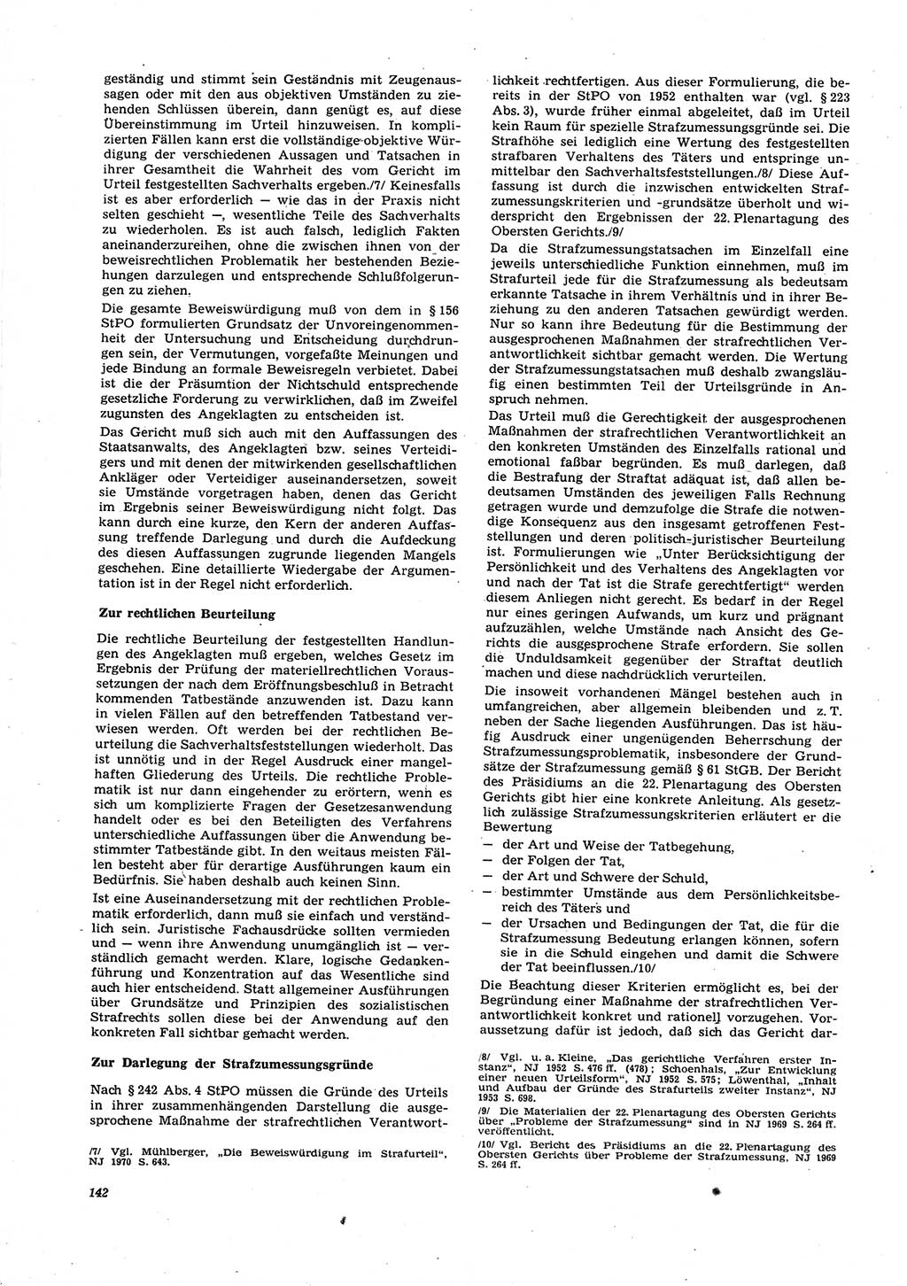 Neue Justiz (NJ), Zeitschrift für Recht und Rechtswissenschaft [Deutsche Demokratische Republik (DDR)], 27. Jahrgang 1973, Seite 142 (NJ DDR 1973, S. 142)