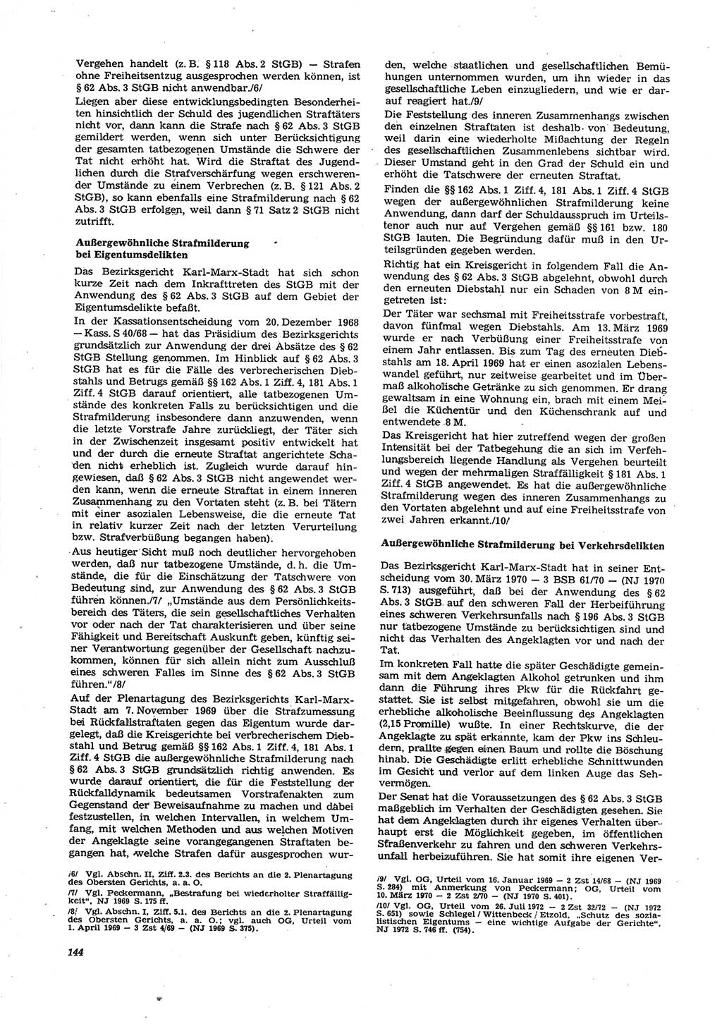 Neue Justiz (NJ), Zeitschrift für Recht und Rechtswissenschaft [Deutsche Demokratische Republik (DDR)], 27. Jahrgang 1973, Seite 144 (NJ DDR 1973, S. 144)