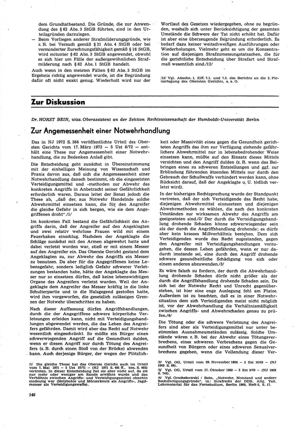 Neue Justiz (NJ), Zeitschrift für Recht und Rechtswissenschaft [Deutsche Demokratische Republik (DDR)], 27. Jahrgang 1973, Seite 146 (NJ DDR 1973, S. 146)