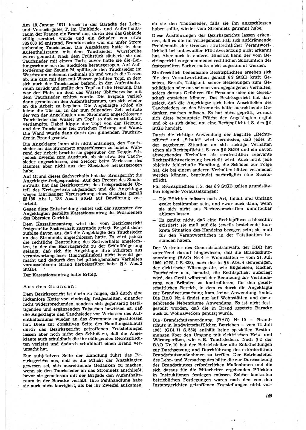 Neue Justiz (NJ), Zeitschrift für Recht und Rechtswissenschaft [Deutsche Demokratische Republik (DDR)], 27. Jahrgang 1973, Seite 149 (NJ DDR 1973, S. 149)