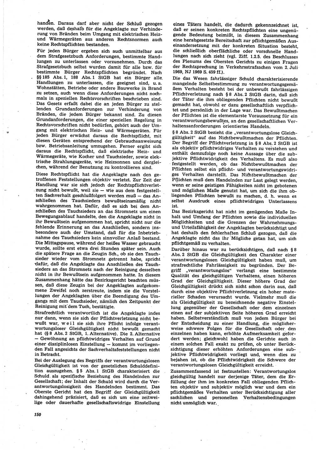 Neue Justiz (NJ), Zeitschrift für Recht und Rechtswissenschaft [Deutsche Demokratische Republik (DDR)], 27. Jahrgang 1973, Seite 150 (NJ DDR 1973, S. 150)