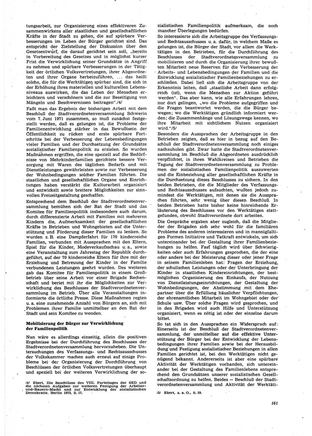 Neue Justiz (NJ), Zeitschrift für Recht und Rechtswissenschaft [Deutsche Demokratische Republik (DDR)], 27. Jahrgang 1973, Seite 161 (NJ DDR 1973, S. 161)