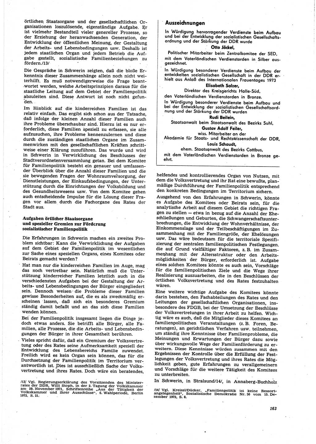 Neue Justiz (NJ), Zeitschrift für Recht und Rechtswissenschaft [Deutsche Demokratische Republik (DDR)], 27. Jahrgang 1973, Seite 163 (NJ DDR 1973, S. 163)