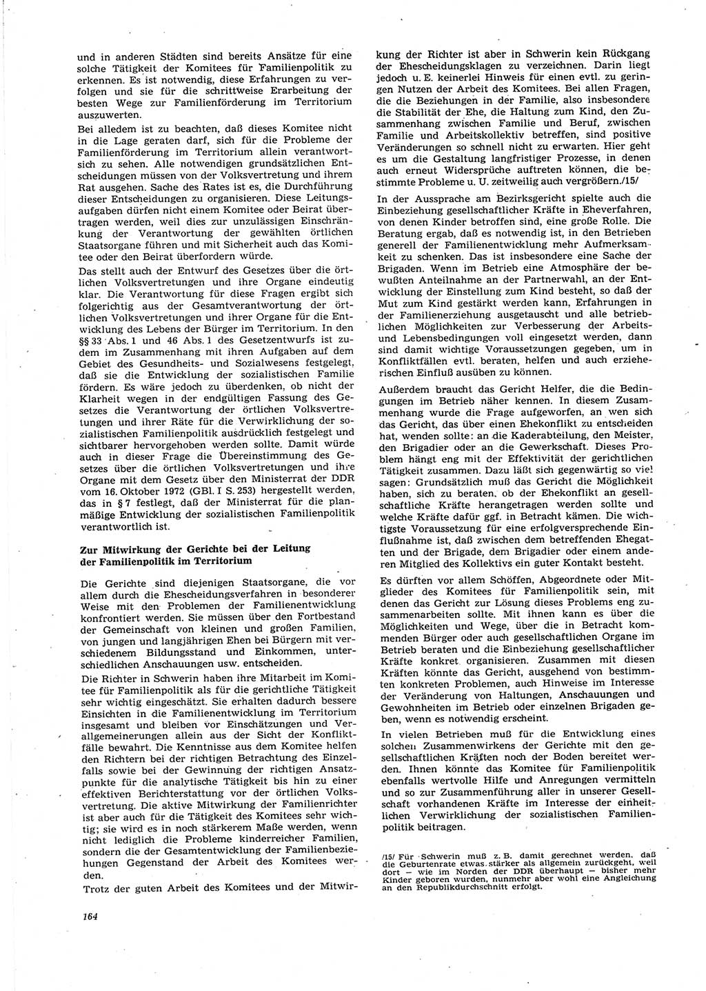Neue Justiz (NJ), Zeitschrift für Recht und Rechtswissenschaft [Deutsche Demokratische Republik (DDR)], 27. Jahrgang 1973, Seite 164 (NJ DDR 1973, S. 164)