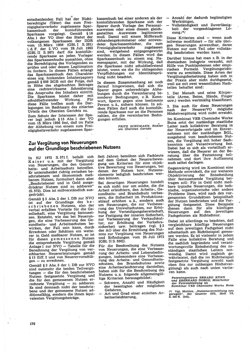 Neue Justiz (NJ), Zeitschrift für Recht und Rechtswissenschaft [Deutsche Demokratische Republik (DDR)], 27. Jahrgang 1973, Seite 176 (NJ DDR 1973, S. 176)