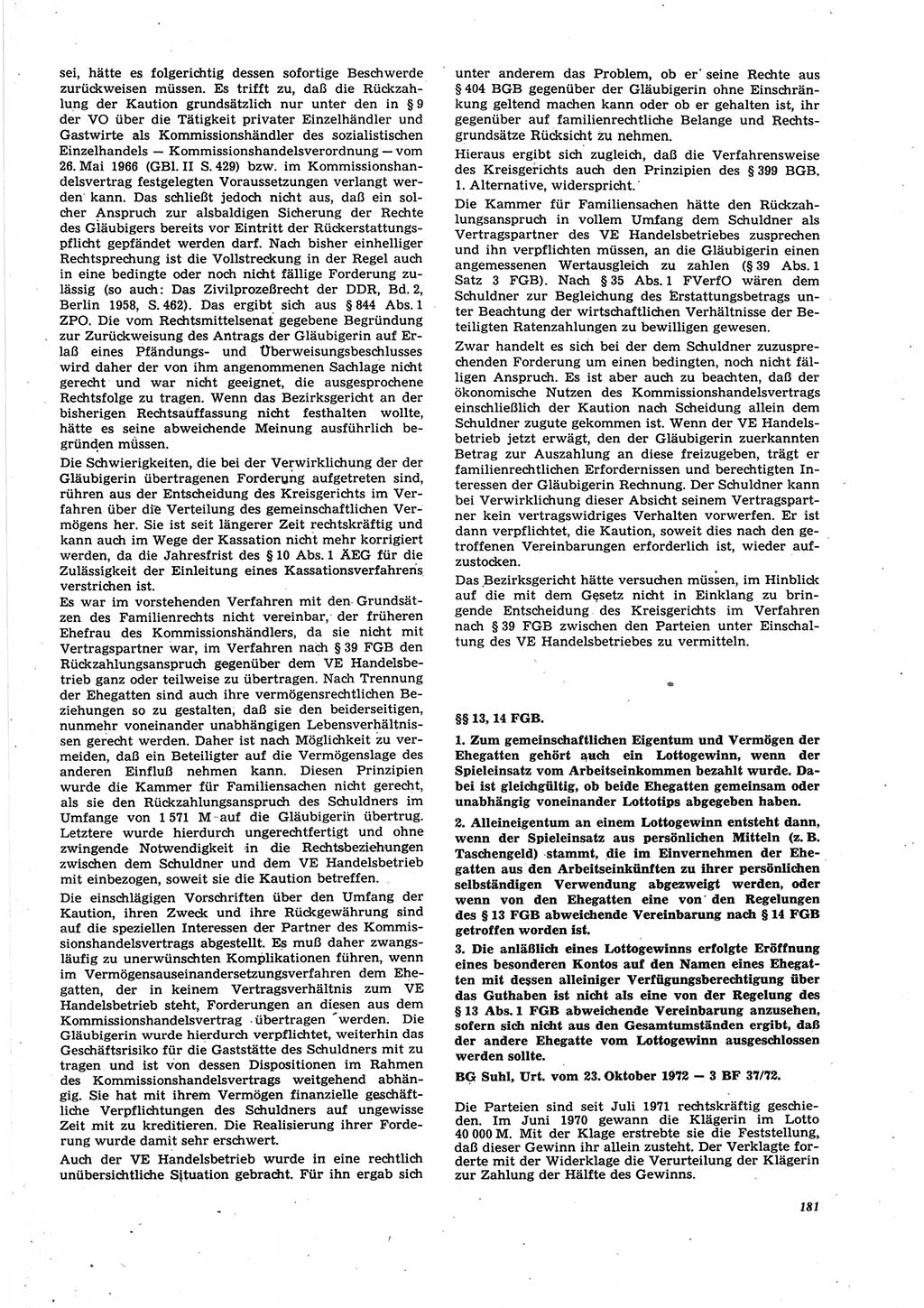 Neue Justiz (NJ), Zeitschrift für Recht und Rechtswissenschaft [Deutsche Demokratische Republik (DDR)], 27. Jahrgang 1973, Seite 181 (NJ DDR 1973, S. 181)