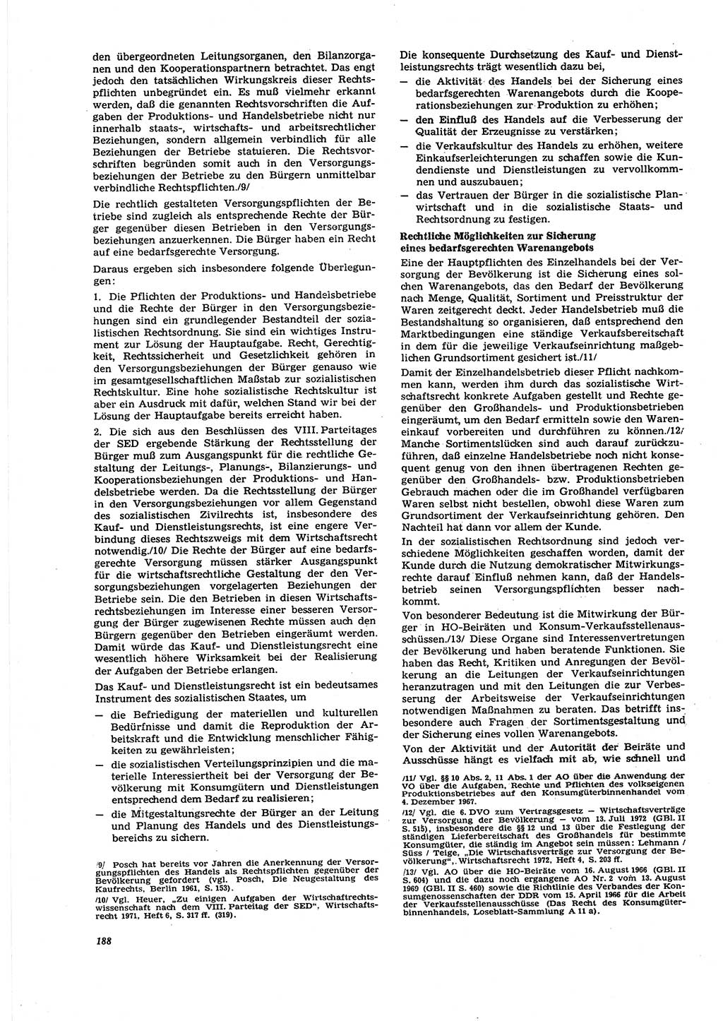 Neue Justiz (NJ), Zeitschrift für Recht und Rechtswissenschaft [Deutsche Demokratische Republik (DDR)], 27. Jahrgang 1973, Seite 188 (NJ DDR 1973, S. 188)