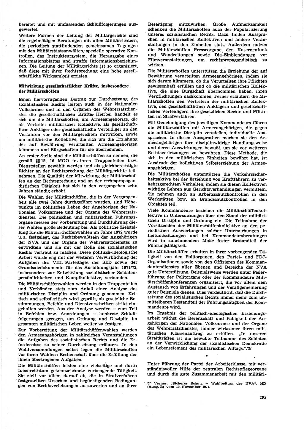 Neue Justiz (NJ), Zeitschrift für Recht und Rechtswissenschaft [Deutsche Demokratische Republik (DDR)], 27. Jahrgang 1973, Seite 193 (NJ DDR 1973, S. 193)