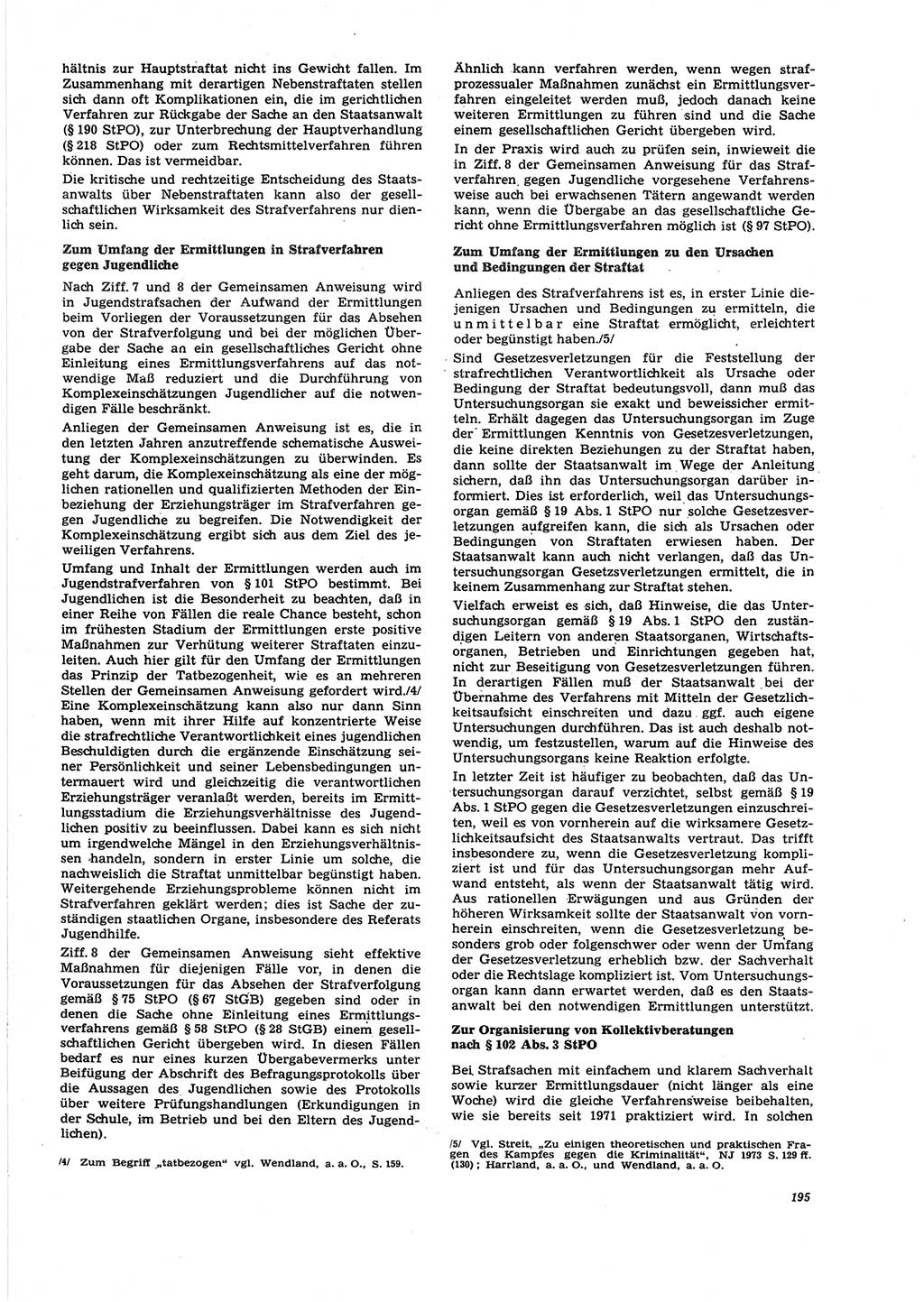 Neue Justiz (NJ), Zeitschrift für Recht und Rechtswissenschaft [Deutsche Demokratische Republik (DDR)], 27. Jahrgang 1973, Seite 195 (NJ DDR 1973, S. 195)