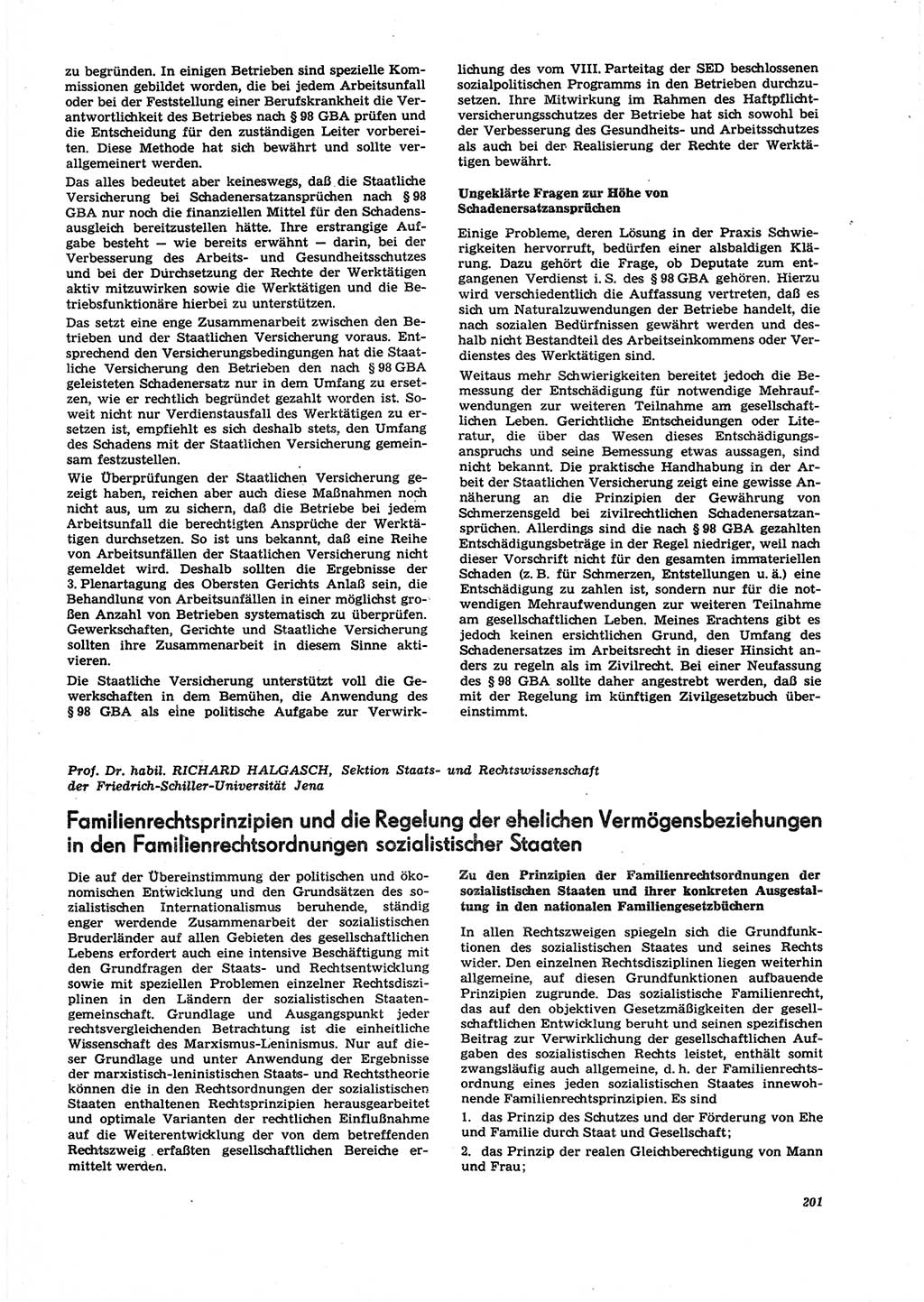 Neue Justiz (NJ), Zeitschrift für Recht und Rechtswissenschaft [Deutsche Demokratische Republik (DDR)], 27. Jahrgang 1973, Seite 201 (NJ DDR 1973, S. 201)