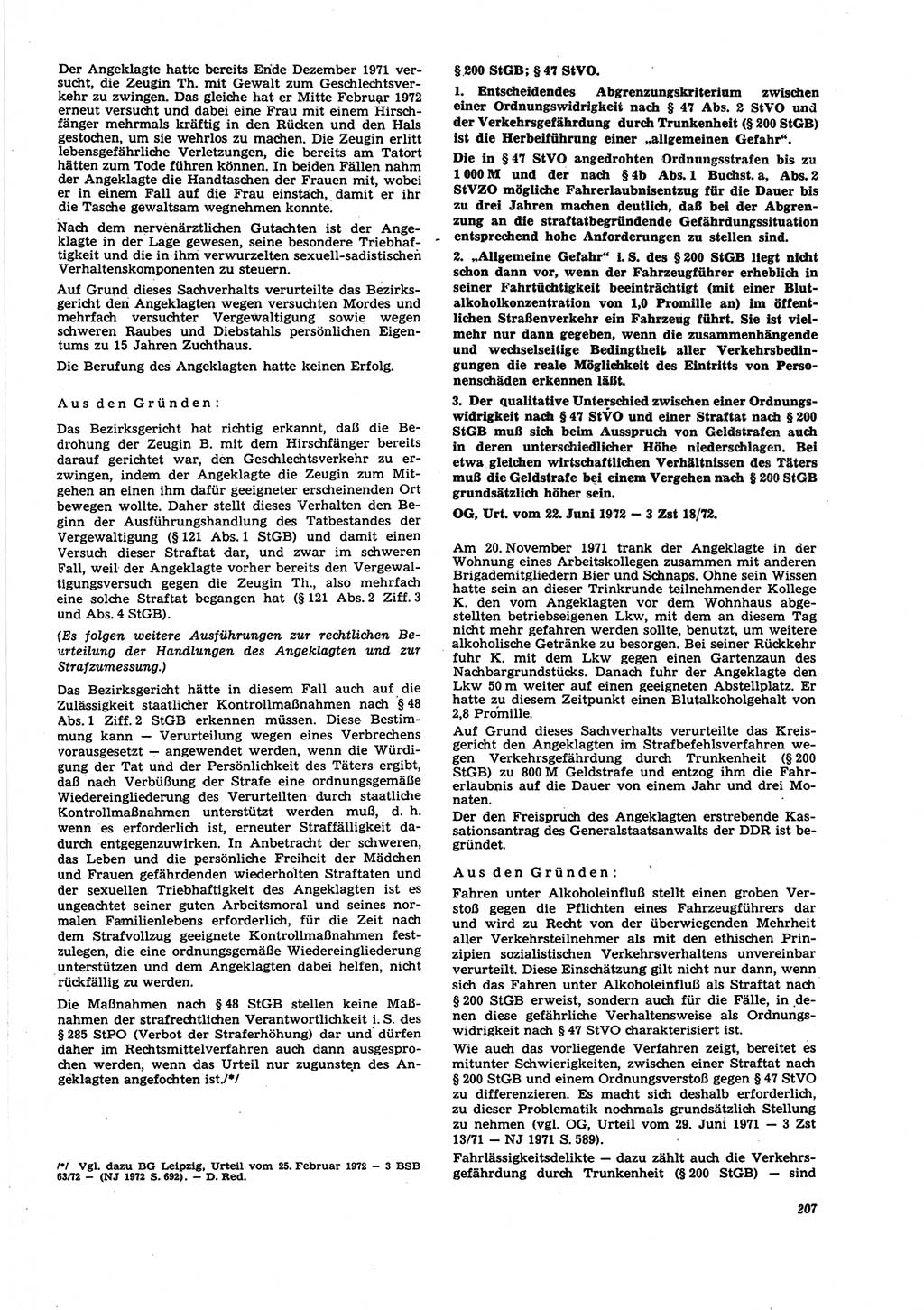 Neue Justiz (NJ), Zeitschrift für Recht und Rechtswissenschaft [Deutsche Demokratische Republik (DDR)], 27. Jahrgang 1973, Seite 207 (NJ DDR 1973, S. 207)