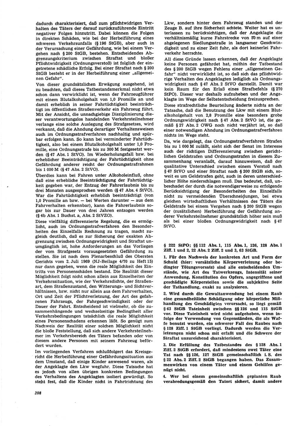 Neue Justiz (NJ), Zeitschrift für Recht und Rechtswissenschaft [Deutsche Demokratische Republik (DDR)], 27. Jahrgang 1973, Seite 208 (NJ DDR 1973, S. 208)