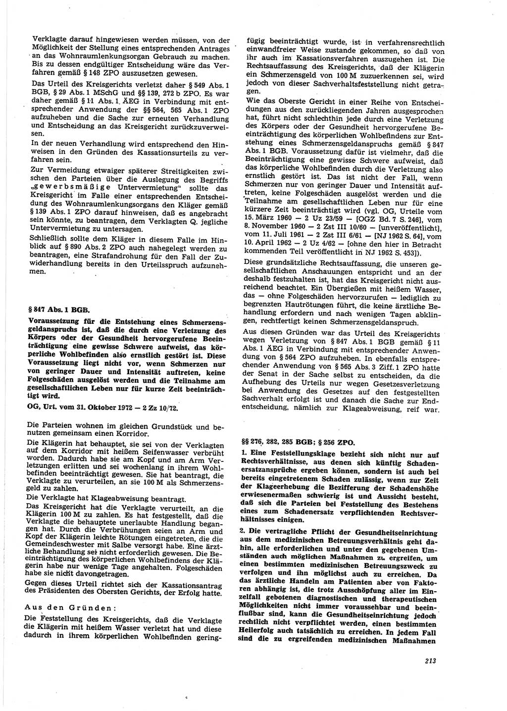 Neue Justiz (NJ), Zeitschrift für Recht und Rechtswissenschaft [Deutsche Demokratische Republik (DDR)], 27. Jahrgang 1973, Seite 213 (NJ DDR 1973, S. 213)
