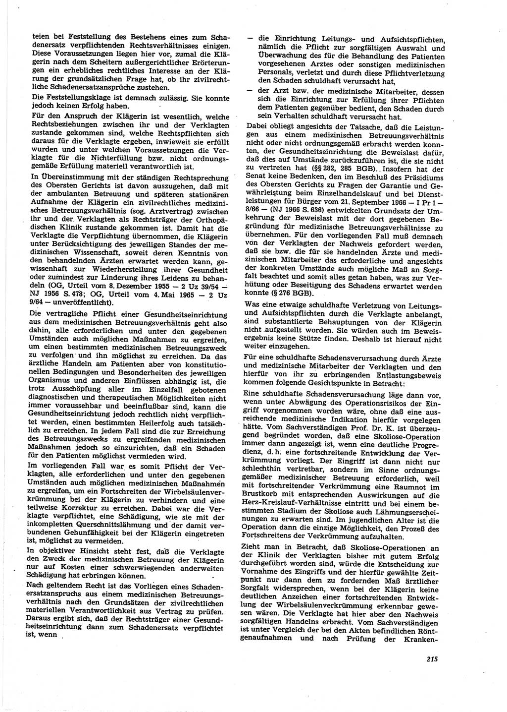 Neue Justiz (NJ), Zeitschrift für Recht und Rechtswissenschaft [Deutsche Demokratische Republik (DDR)], 27. Jahrgang 1973, Seite 215 (NJ DDR 1973, S. 215)