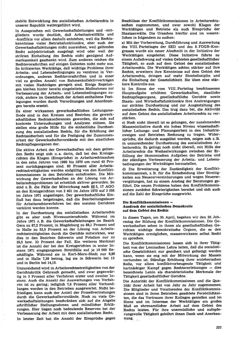 Neue Justiz (NJ), Zeitschrift für Recht und Rechtswissenschaft [Deutsche Demokratische Republik (DDR)], 27. Jahrgang 1973, Seite 221 (NJ DDR 1973, S. 221)