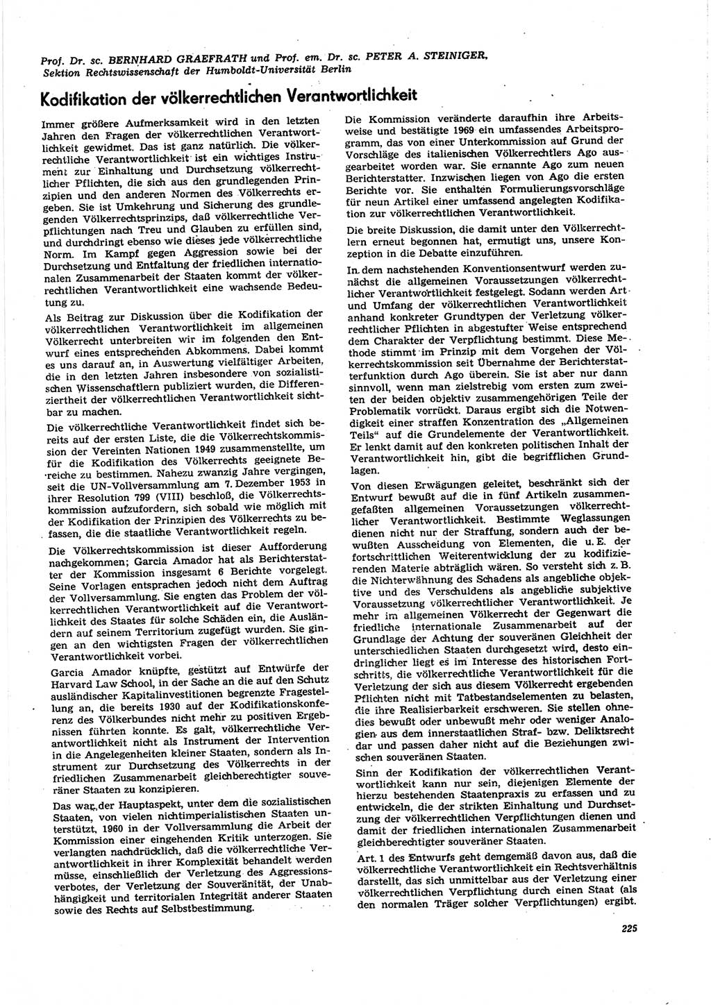 Neue Justiz (NJ), Zeitschrift für Recht und Rechtswissenschaft [Deutsche Demokratische Republik (DDR)], 27. Jahrgang 1973, Seite 225 (NJ DDR 1973, S. 225)