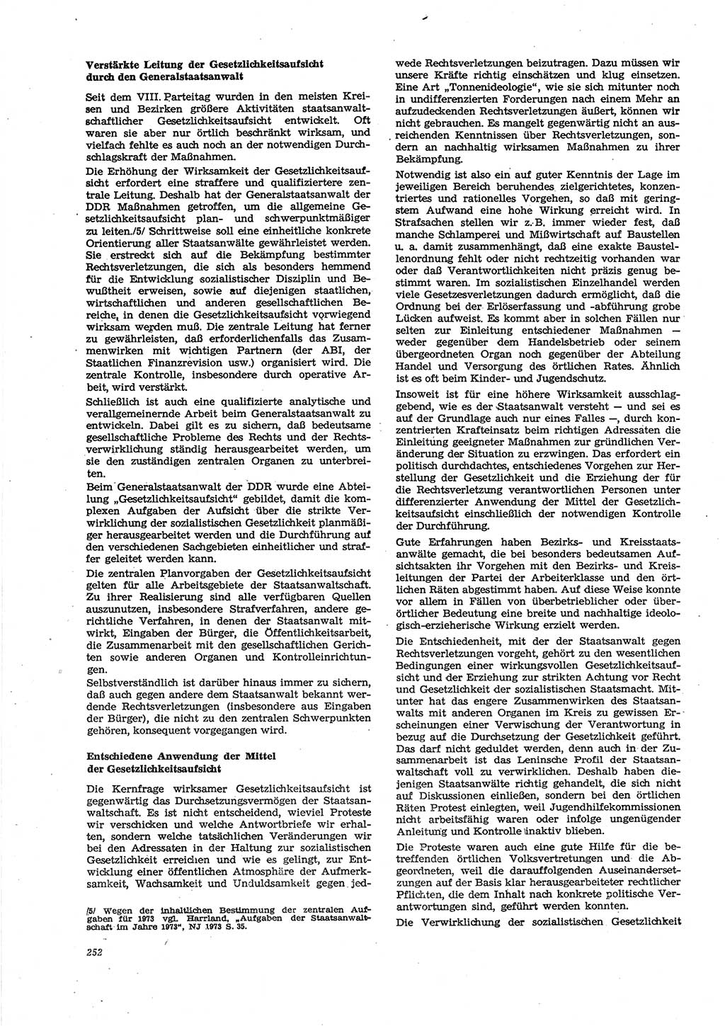 Neue Justiz (NJ), Zeitschrift für Recht und Rechtswissenschaft [Deutsche Demokratische Republik (DDR)], 27. Jahrgang 1973, Seite 252 (NJ DDR 1973, S. 252)
