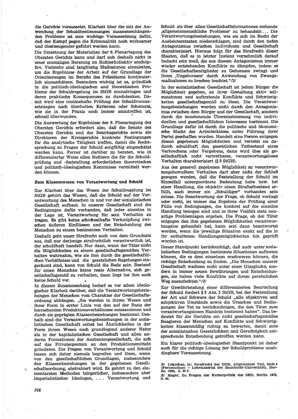 Neue Justiz (NJ), Zeitschrift für Recht und Rechtswissenschaft [Deutsche Demokratische Republik (DDR)], 27. Jahrgang 1973, Seite 256 (NJ DDR 1973, S. 256)