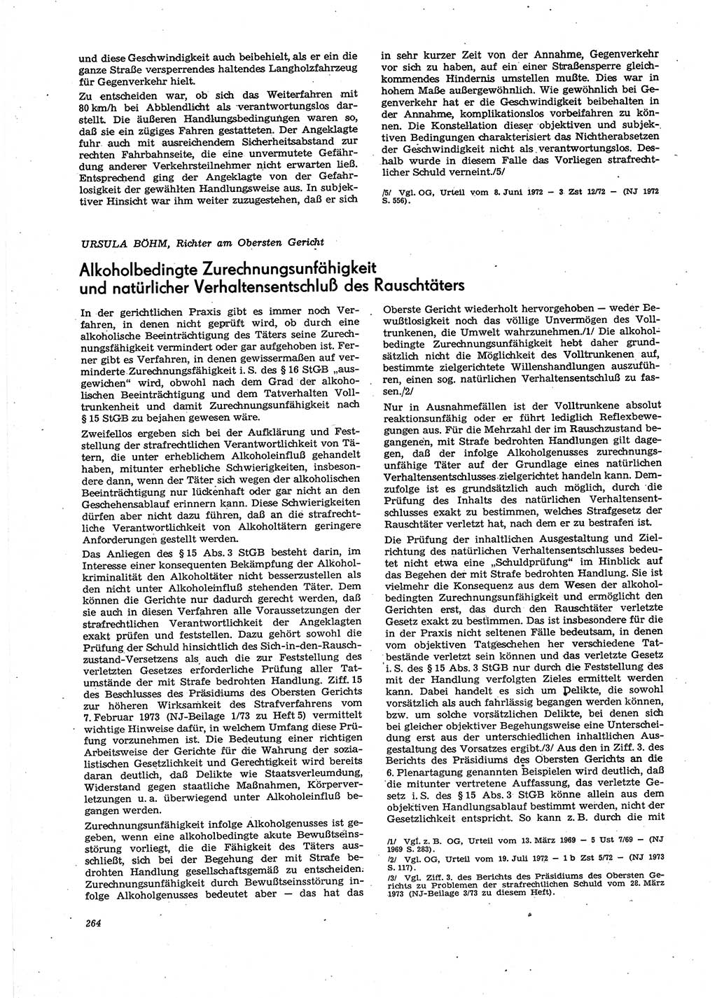 Neue Justiz (NJ), Zeitschrift für Recht und Rechtswissenschaft [Deutsche Demokratische Republik (DDR)], 27. Jahrgang 1973, Seite 264 (NJ DDR 1973, S. 264)