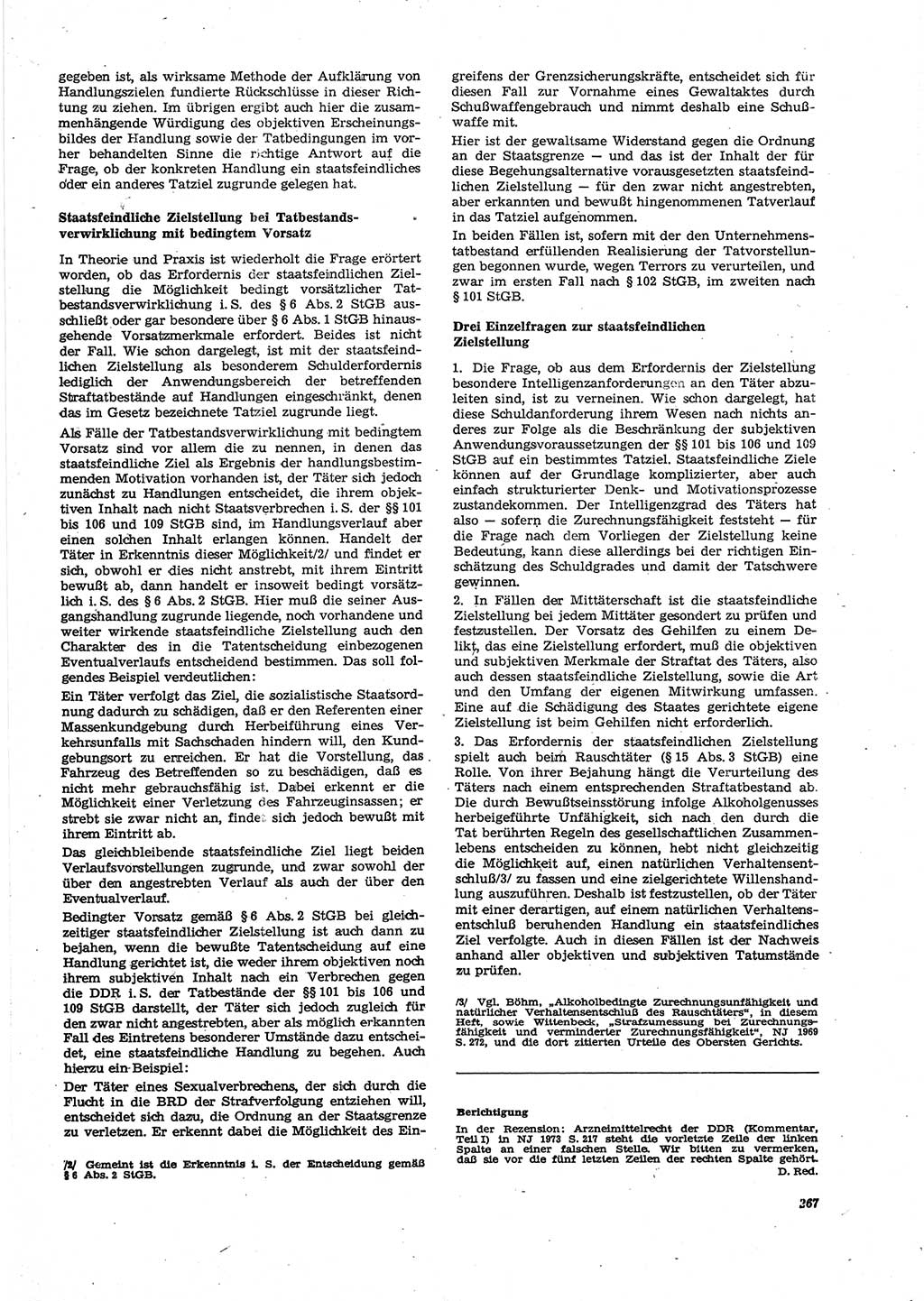 Neue Justiz (NJ), Zeitschrift für Recht und Rechtswissenschaft [Deutsche Demokratische Republik (DDR)], 27. Jahrgang 1973, Seite 267 (NJ DDR 1973, S. 267)