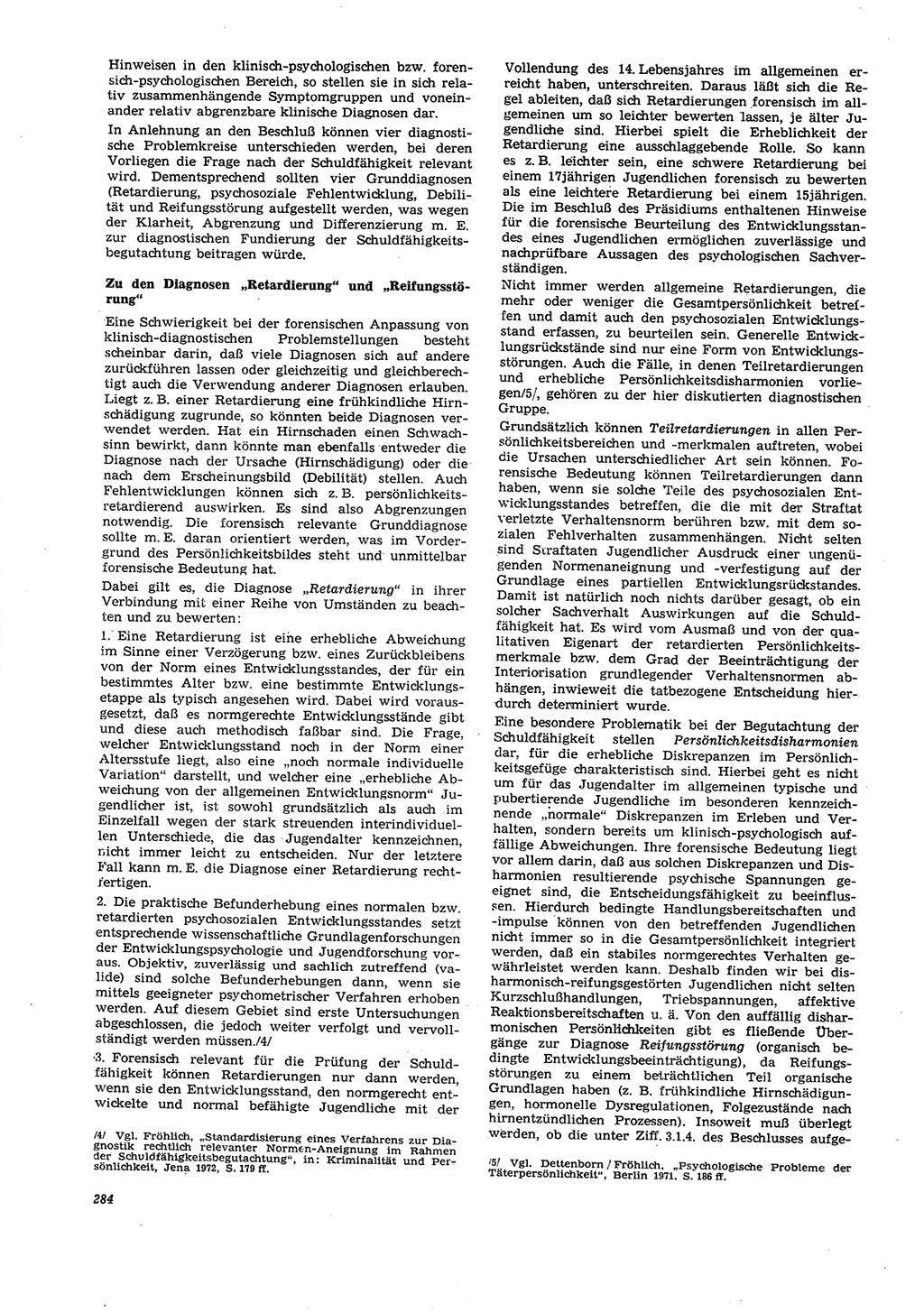 Neue Justiz (NJ), Zeitschrift für Recht und Rechtswissenschaft [Deutsche Demokratische Republik (DDR)], 27. Jahrgang 1973, Seite 284 (NJ DDR 1973, S. 284)
