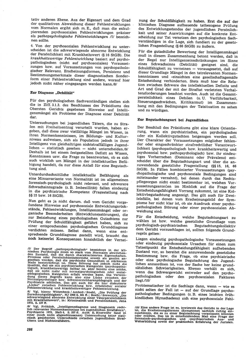 Neue Justiz (NJ), Zeitschrift für Recht und Rechtswissenschaft [Deutsche Demokratische Republik (DDR)], 27. Jahrgang 1973, Seite 286 (NJ DDR 1973, S. 286)