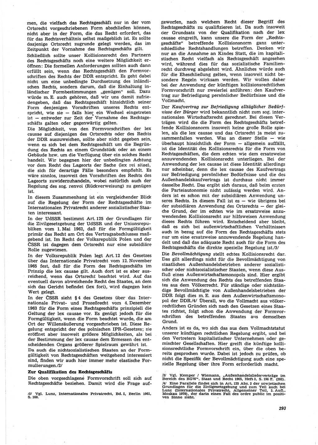 Neue Justiz (NJ), Zeitschrift für Recht und Rechtswissenschaft [Deutsche Demokratische Republik (DDR)], 27. Jahrgang 1973, Seite 293 (NJ DDR 1973, S. 293)