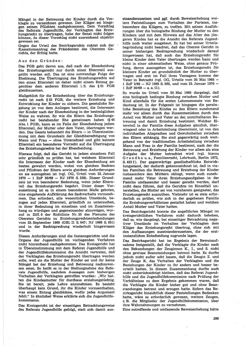 Neue Justiz (NJ), Zeitschrift für Recht und Rechtswissenschaft [Deutsche Demokratische Republik (DDR)], 27. Jahrgang 1973, Seite 299 (NJ DDR 1973, S. 299)