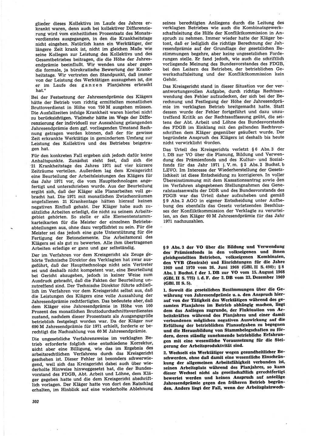 Neue Justiz (NJ), Zeitschrift für Recht und Rechtswissenschaft [Deutsche Demokratische Republik (DDR)], 27. Jahrgang 1973, Seite 302 (NJ DDR 1973, S. 302)
