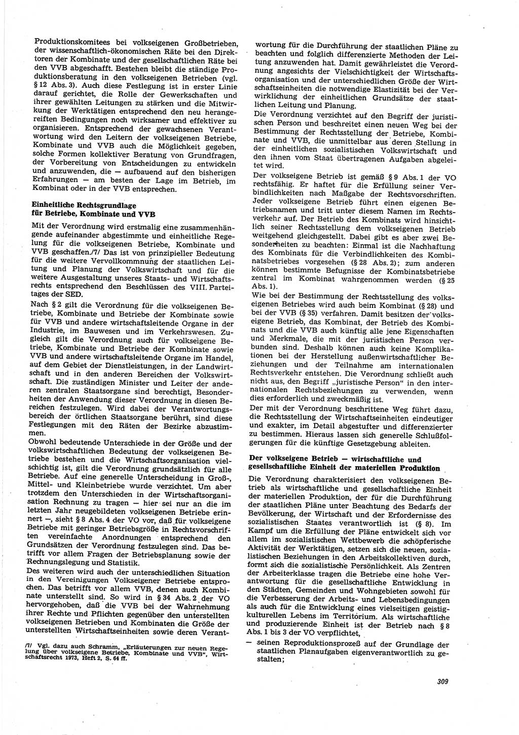 Neue Justiz (NJ), Zeitschrift für Recht und Rechtswissenschaft [Deutsche Demokratische Republik (DDR)], 27. Jahrgang 1973, Seite 309 (NJ DDR 1973, S. 309)
