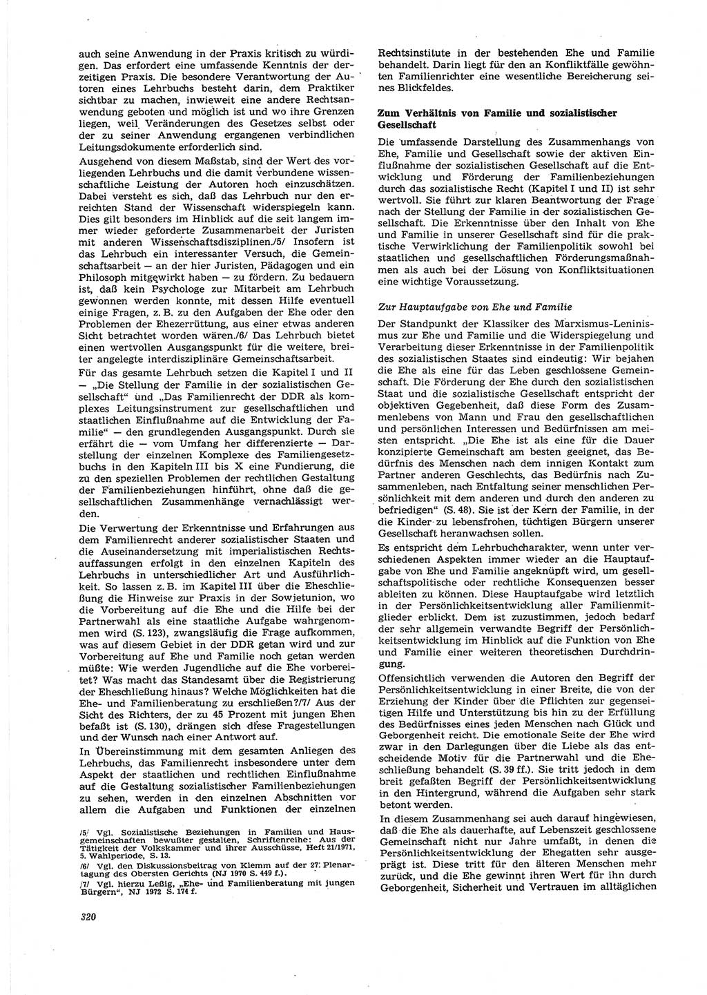 Neue Justiz (NJ), Zeitschrift für Recht und Rechtswissenschaft [Deutsche Demokratische Republik (DDR)], 27. Jahrgang 1973, Seite 320 (NJ DDR 1973, S. 320)
