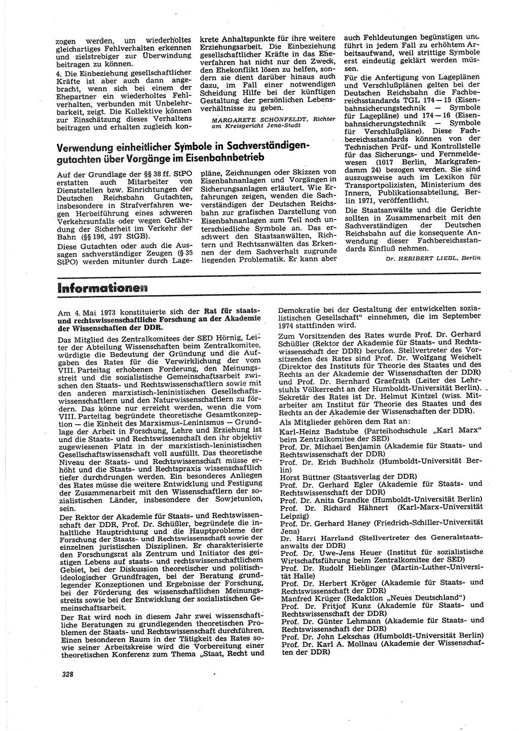 Neue Justiz (NJ), Zeitschrift für Recht und Rechtswissenschaft [Deutsche Demokratische Republik (DDR)], 27. Jahrgang 1973, Seite 328 (NJ DDR 1973, S. 328)