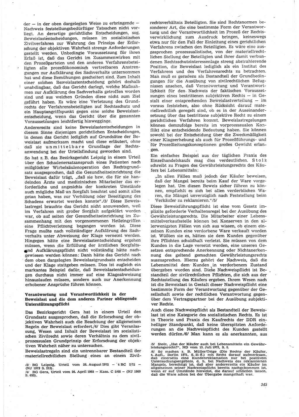 Neue Justiz (NJ), Zeitschrift für Recht und Rechtswissenschaft [Deutsche Demokratische Republik (DDR)], 27. Jahrgang 1973, Seite 345 (NJ DDR 1973, S. 345)