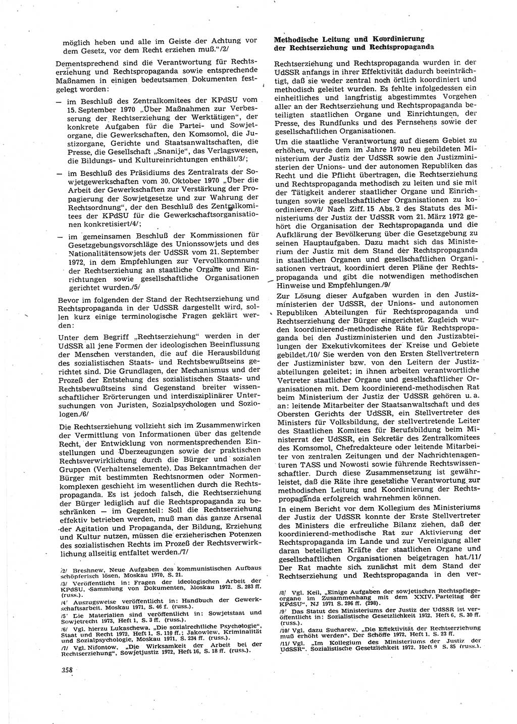 Neue Justiz (NJ), Zeitschrift für Recht und Rechtswissenschaft [Deutsche Demokratische Republik (DDR)], 27. Jahrgang 1973, Seite 358 (NJ DDR 1973, S. 358)