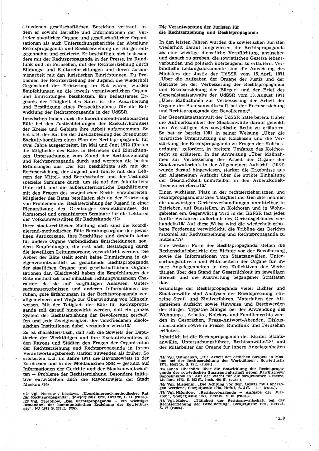 Neue Justiz (NJ), Zeitschrift für Recht und Rechtswissenschaft [Deutsche Demokratische Republik (DDR)], 27. Jahrgang 1973, Seite 359 (NJ DDR 1973, S. 359)