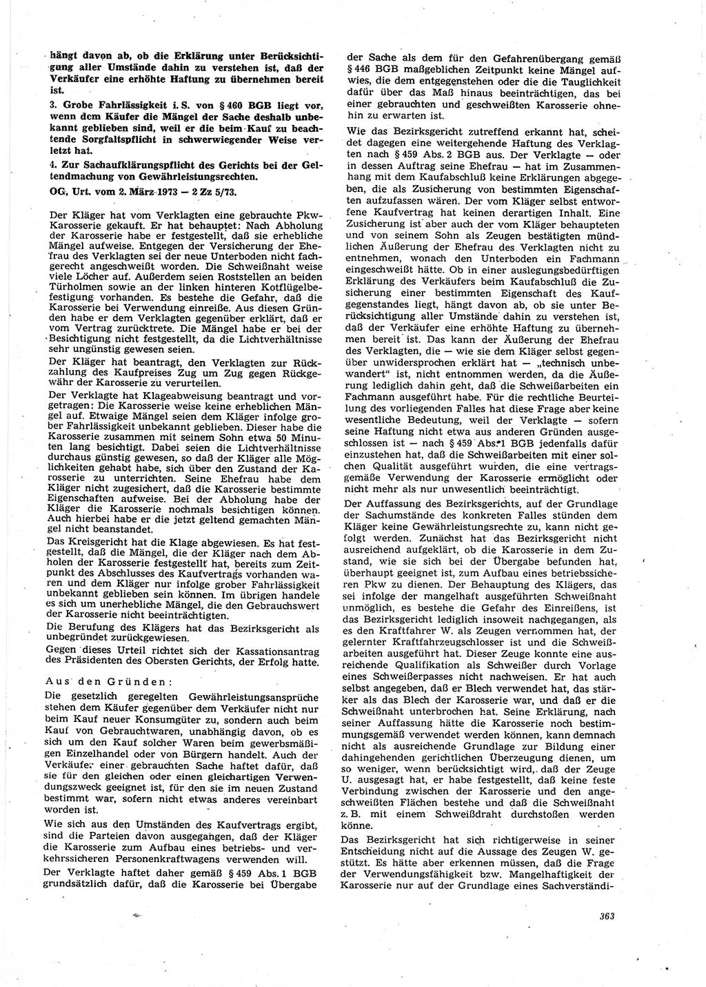 Neue Justiz (NJ), Zeitschrift für Recht und Rechtswissenschaft [Deutsche Demokratische Republik (DDR)], 27. Jahrgang 1973, Seite 363 (NJ DDR 1973, S. 363)