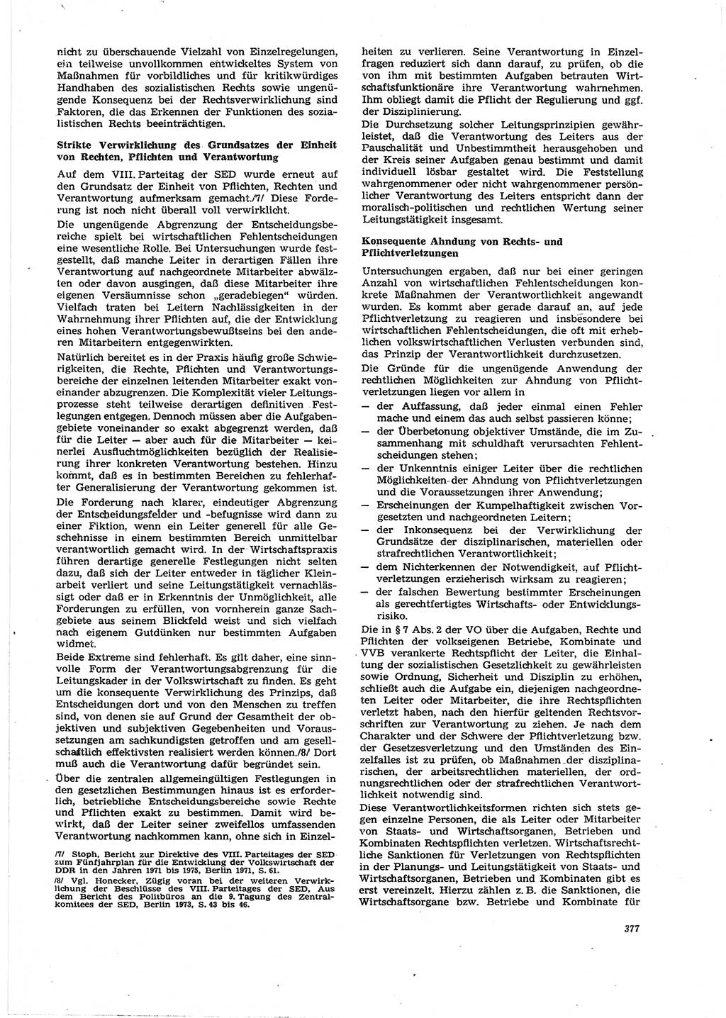 Neue Justiz (NJ), Zeitschrift für Recht und Rechtswissenschaft [Deutsche Demokratische Republik (DDR)], 27. Jahrgang 1973, Seite 377 (NJ DDR 1973, S. 377)