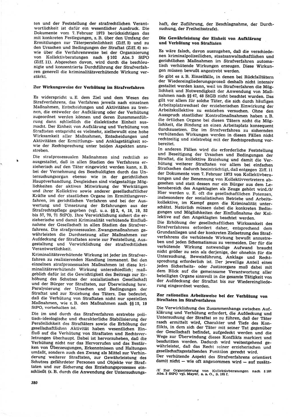 Neue Justiz (NJ), Zeitschrift für Recht und Rechtswissenschaft [Deutsche Demokratische Republik (DDR)], 27. Jahrgang 1973, Seite 380 (NJ DDR 1973, S. 380)