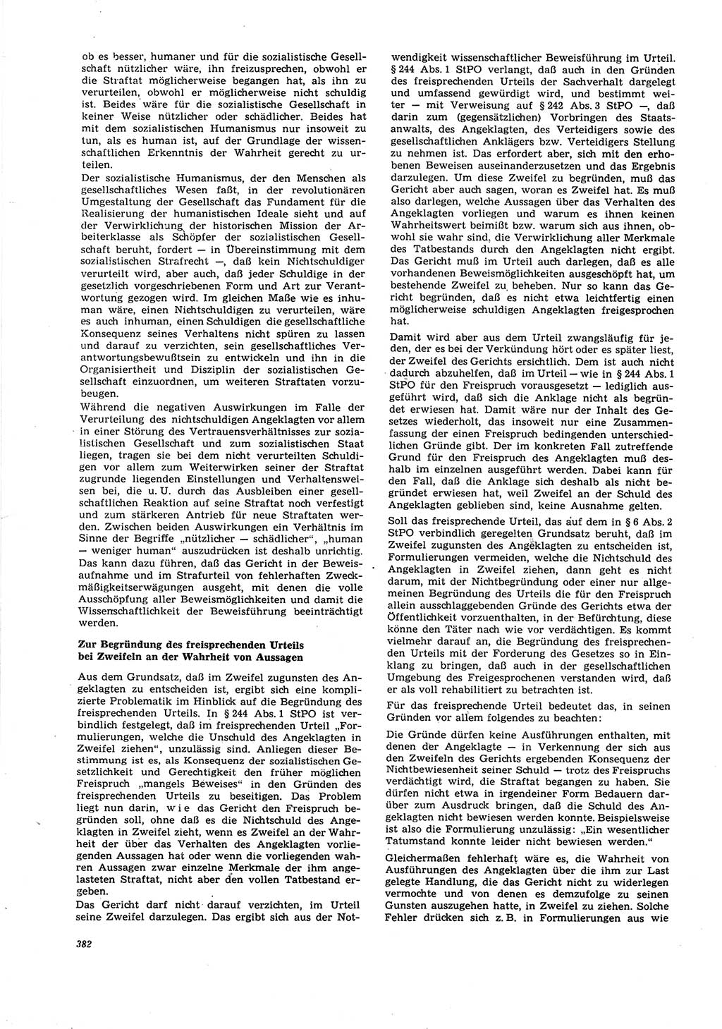 Neue Justiz (NJ), Zeitschrift für Recht und Rechtswissenschaft [Deutsche Demokratische Republik (DDR)], 27. Jahrgang 1973, Seite 382 (NJ DDR 1973, S. 382)