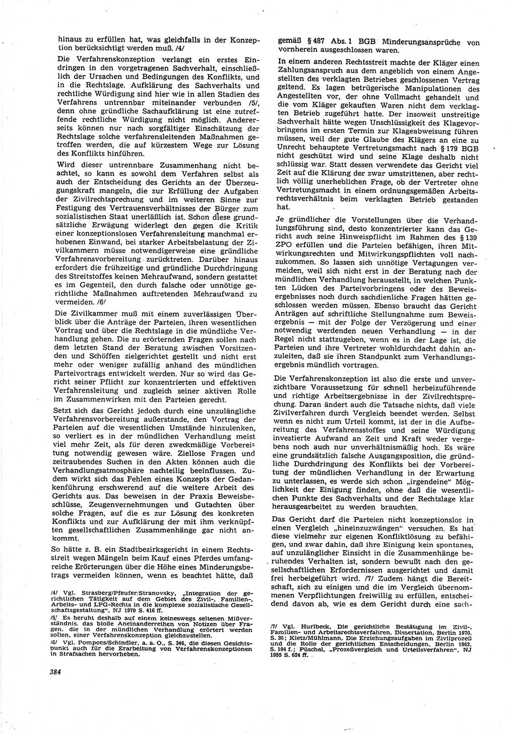 Neue Justiz (NJ), Zeitschrift für Recht und Rechtswissenschaft [Deutsche Demokratische Republik (DDR)], 27. Jahrgang 1973, Seite 384 (NJ DDR 1973, S. 384)