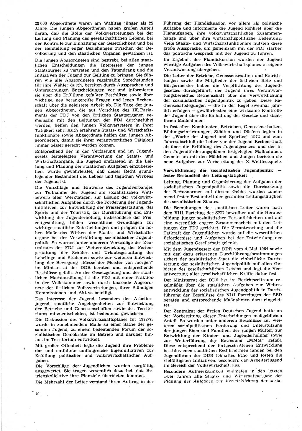 Neue Justiz (NJ), Zeitschrift für Recht und Rechtswissenschaft [Deutsche Demokratische Republik (DDR)], 27. Jahrgang 1973, Seite 404 (NJ DDR 1973, S. 404)