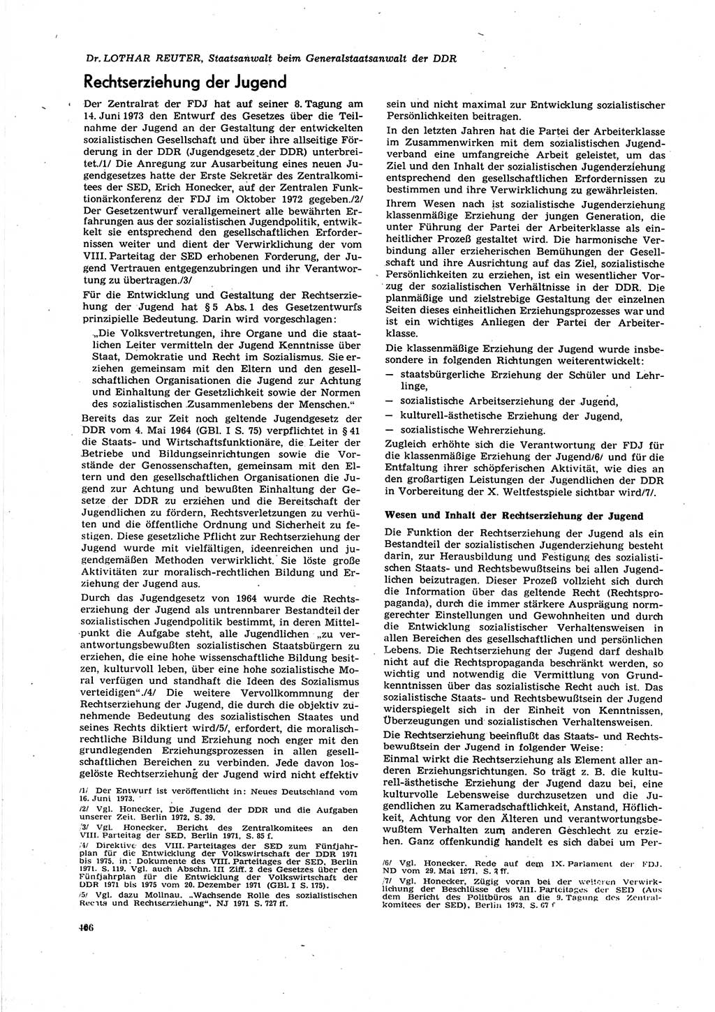 Neue Justiz (NJ), Zeitschrift für Recht und Rechtswissenschaft [Deutsche Demokratische Republik (DDR)], 27. Jahrgang 1973, Seite 406 (NJ DDR 1973, S. 406)
