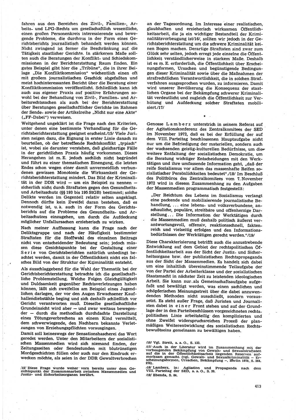 Neue Justiz (NJ), Zeitschrift für Recht und Rechtswissenschaft [Deutsche Demokratische Republik (DDR)], 27. Jahrgang 1973, Seite 413 (NJ DDR 1973, S. 413)
