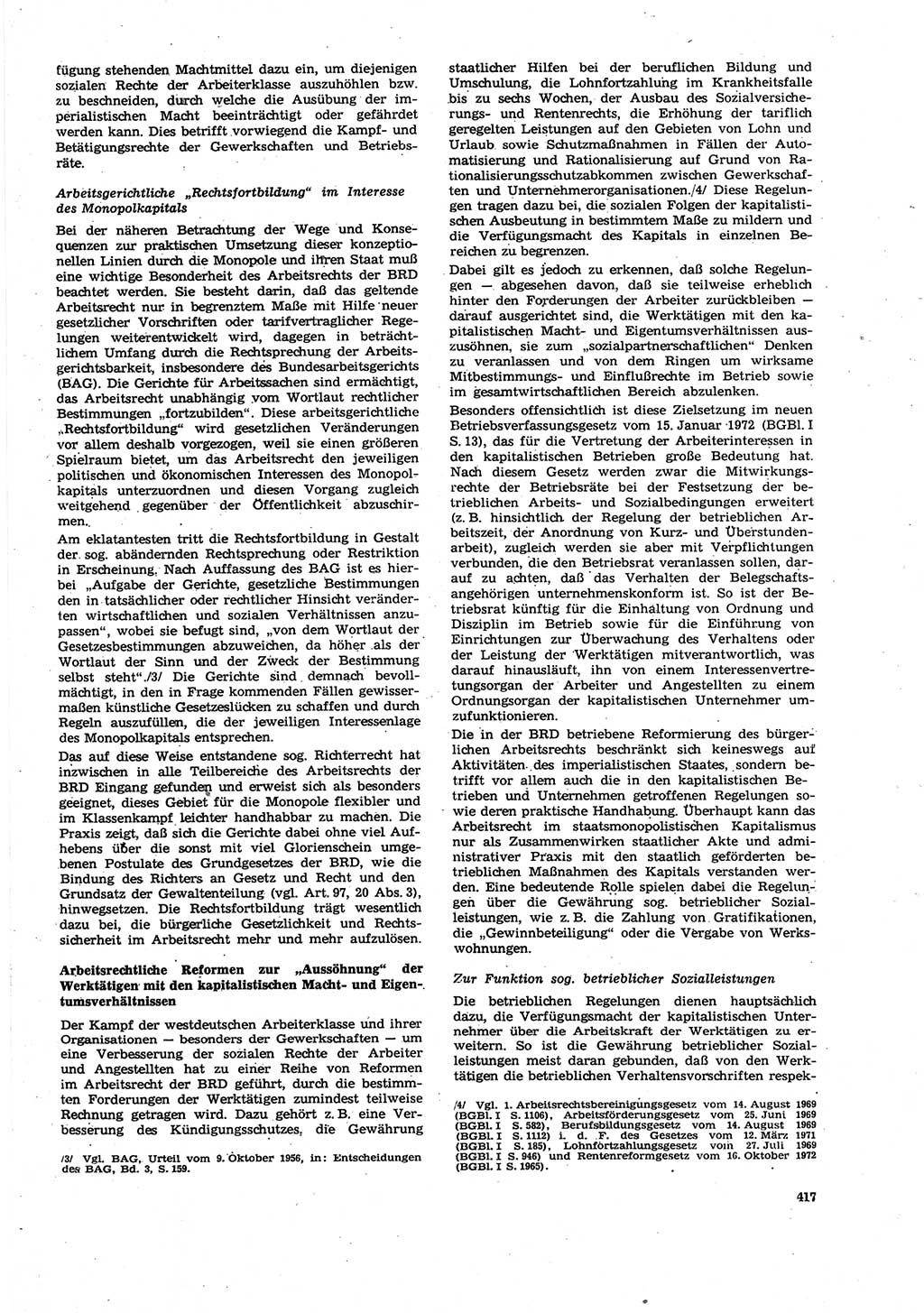 Neue Justiz (NJ), Zeitschrift für Recht und Rechtswissenschaft [Deutsche Demokratische Republik (DDR)], 27. Jahrgang 1973, Seite 417 (NJ DDR 1973, S. 417)