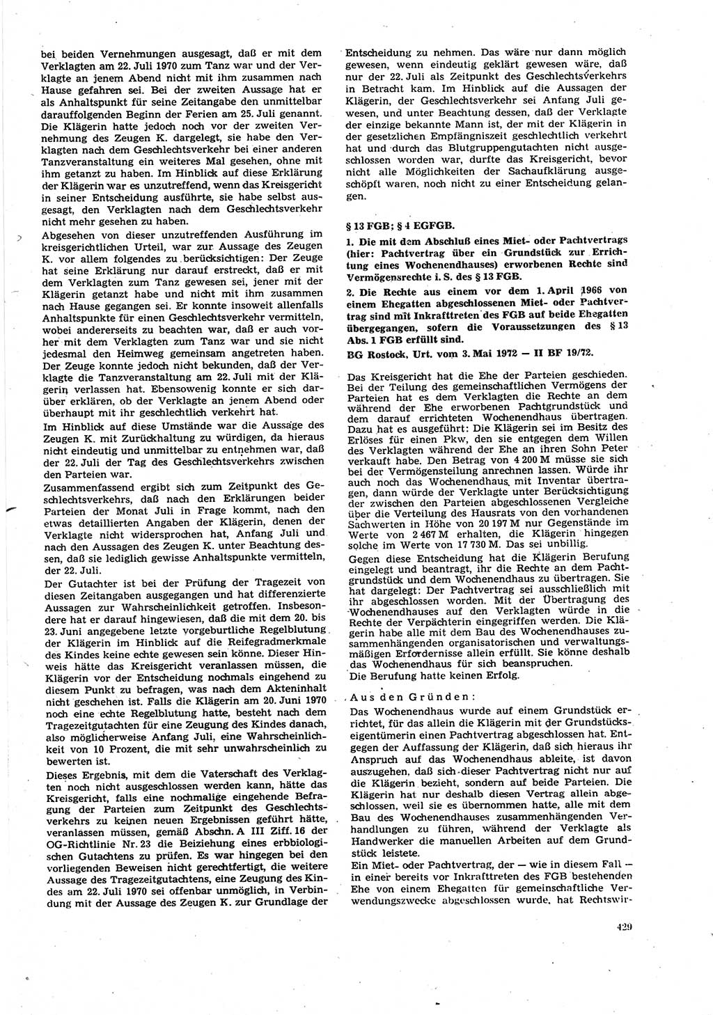 Neue Justiz (NJ), Zeitschrift für Recht und Rechtswissenschaft [Deutsche Demokratische Republik (DDR)], 27. Jahrgang 1973, Seite 429 (NJ DDR 1973, S. 429)