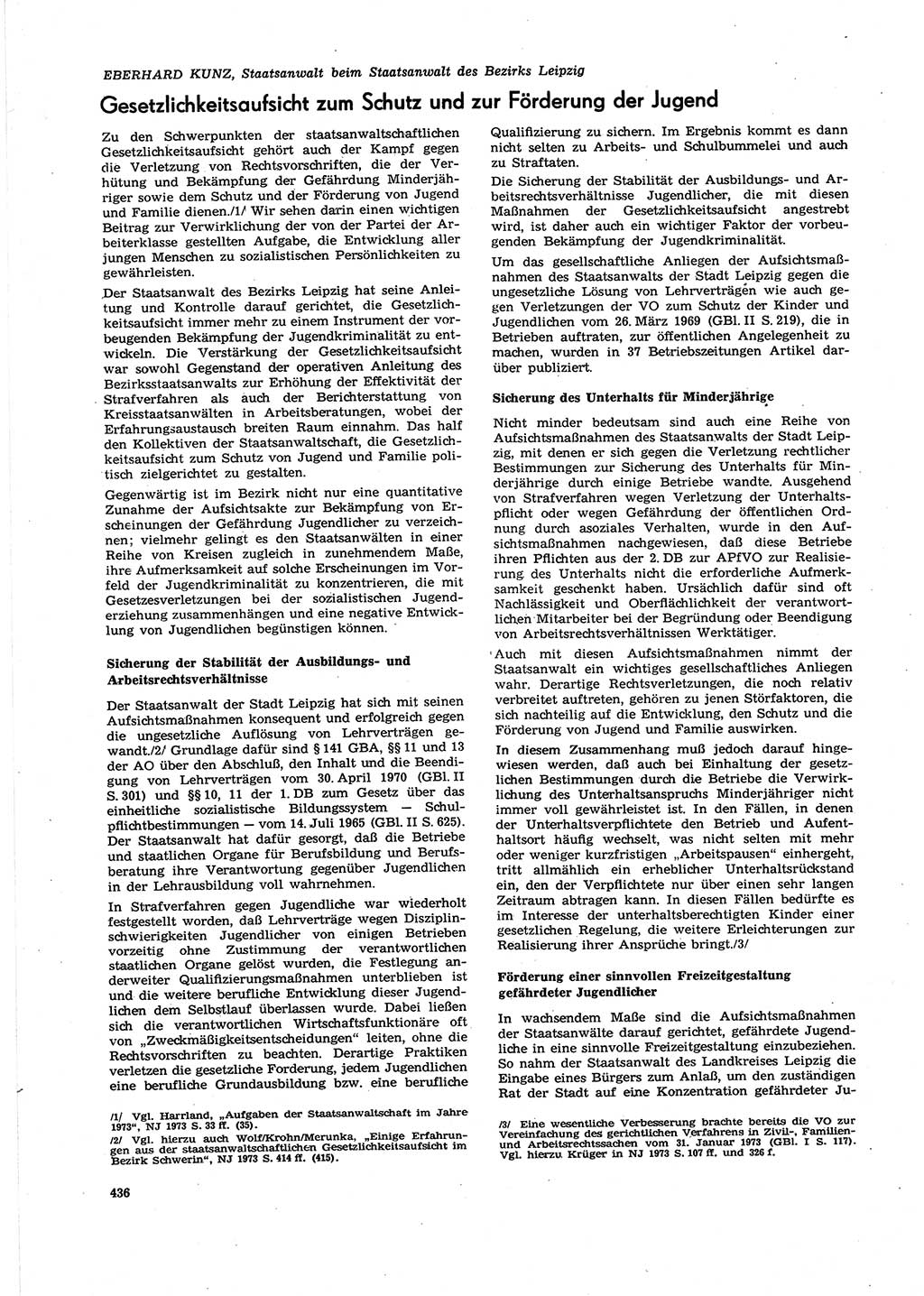 Neue Justiz (NJ), Zeitschrift für Recht und Rechtswissenschaft [Deutsche Demokratische Republik (DDR)], 27. Jahrgang 1973, Seite 436 (NJ DDR 1973, S. 436)