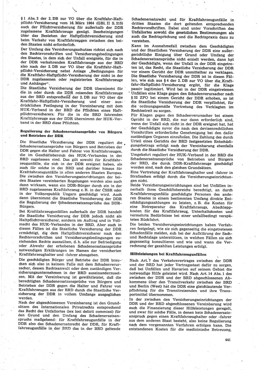 Neue Justiz (NJ), Zeitschrift für Recht und Rechtswissenschaft [Deutsche Demokratische Republik (DDR)], 27. Jahrgang 1973, Seite 441 (NJ DDR 1973, S. 441)
