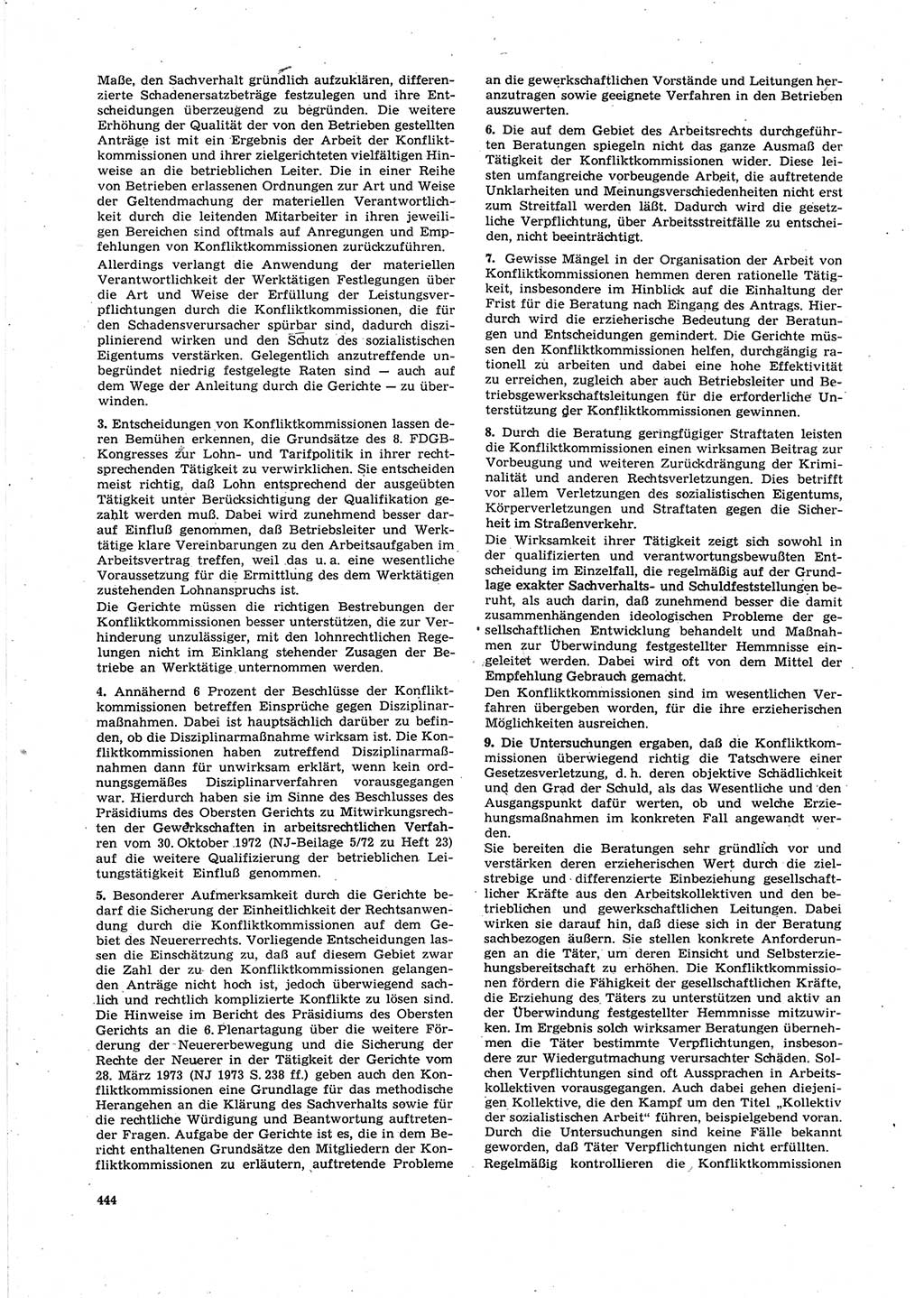 Neue Justiz (NJ), Zeitschrift für Recht und Rechtswissenschaft [Deutsche Demokratische Republik (DDR)], 27. Jahrgang 1973, Seite 444 (NJ DDR 1973, S. 444)