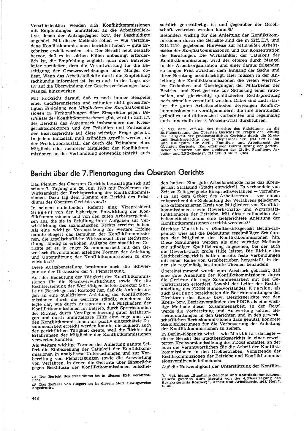 Neue Justiz (NJ), Zeitschrift für Recht und Rechtswissenschaft [Deutsche Demokratische Republik (DDR)], 27. Jahrgang 1973, Seite 448 (NJ DDR 1973, S. 448)